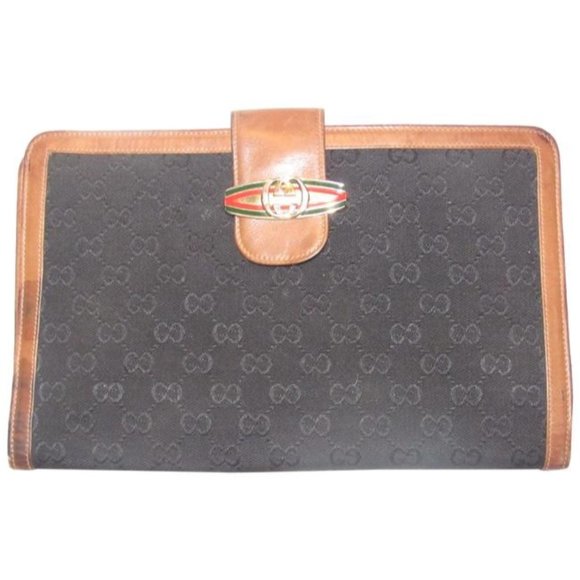 Gucci Black Canvas Enamel GG Logo XL Bi-fold - Picture 1 of 12
